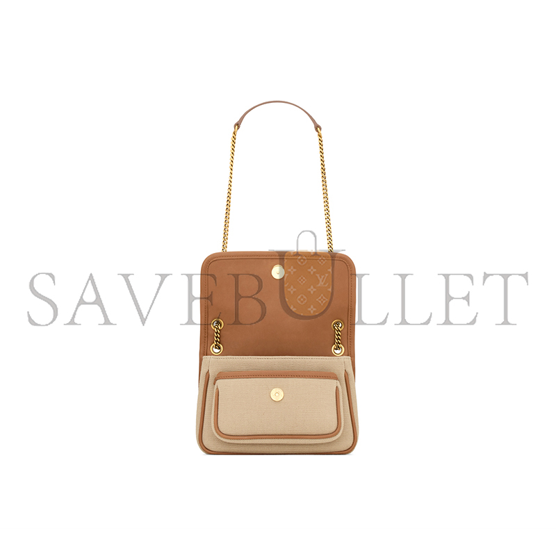 YSL NIKI MINI IN CANVAS AND LEATHER 828736FAEFF9856 (18*12.5*5cm)